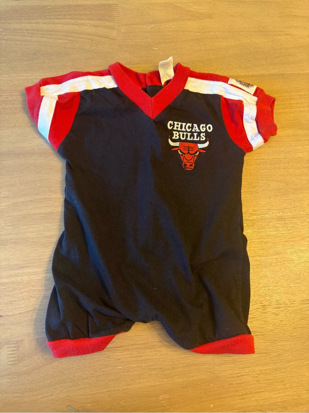 Vintage 6 To 9 Month Chicago Bulls Short Romper One Piece Baby Outfit